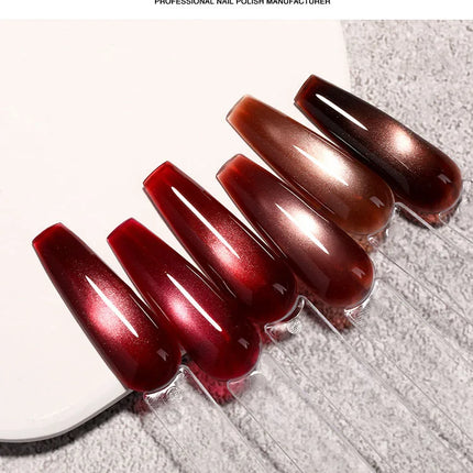 Cat Eye Enamel Ruby Glass Beads Nail Polish 9-Color Pop Cat Eye Enamel Solid Color Nail Polish Nail beauty Not Easy To Fade