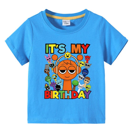 Funny Sprunki T-shirts Boys Girls Summer Short Sleeve Tees Kids Cartoon Incredibox Game Graphic Tops Children's birthday Gift