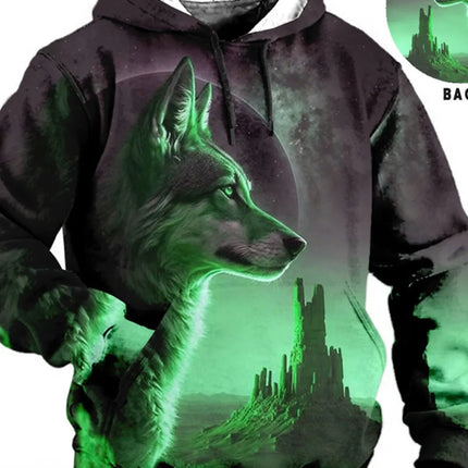Men's Unisex Hoodie Fashion Pullover Hoodie Sweatshirt Hooded Animal Wolf Lion Dragon Tiger Print Daily 3D Print Casual Hoodies