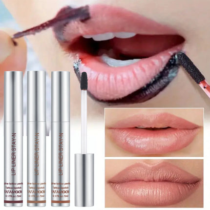 6-Color Lip Liner Pen   Peel-Off Lip Gloss   Waterproof Long-Lasting Matte Brown Peel-Off Lip Gloss Cosmetics