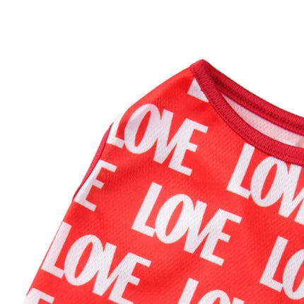 Dog Summer Clothes Small Medium Dogs Luxury Cool Breathable Pet Vest Soft Love Heart Print Cute Puppy T-shirt Costume Bulldog