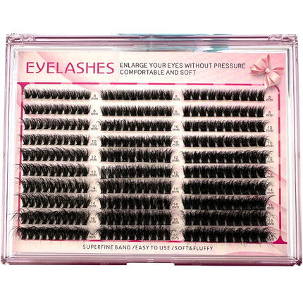 HBZGTLAD DIY Cluster Eyelash Extension 8-16mm Fluffy Thick Lash Clusters 60D80D100D Wispy Individual Eyelash Extension Cluster