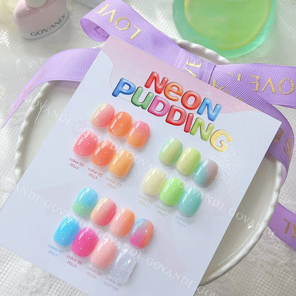 Spring Summer 10pcs Ice Cream Gel Nail Polish Set Soak Off Transparent Glitter Color UV LED Varnishes Nail Art Candy Gel Polish