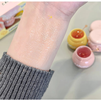 1Pcs Peach Jelly Lip Balm Clear Moisturizing Hydrating Reduce Lip Lines Honey Lip Oil Fruit Lipstick Lips Care Makeup Cosmetics