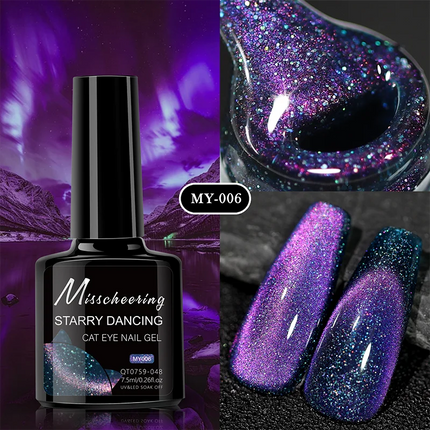 Romantic Galaxy Cat Eye Gel Nail Polish Semi-permanent Glitter Soak Off UV Holographic Magnetic Rainbow Gel for Nail Manicure