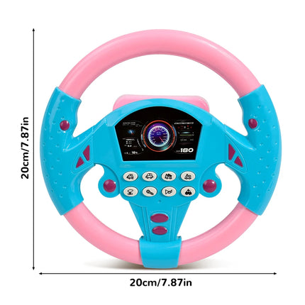 Eletric Steering Wheel Toy with Light Sound for Baby Kids Educational Portable Simulated Driving Steering Wheel Vocal ToysToys