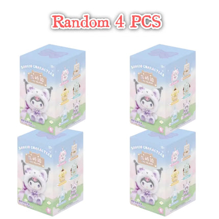 Sanrio Family Fox Island & Blue Flutter Series Vinyl Plush Blind Box Cute Cartoon Hello Kitty Kuromi Pendants Girl Bag Toy Gifts