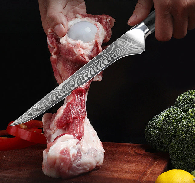 Boning Knife 6 Inch Japanese Damascus Steel Blade Razor Sharp Fish Filleting Knife Kitchen Deboner Knife Full Tang Handle