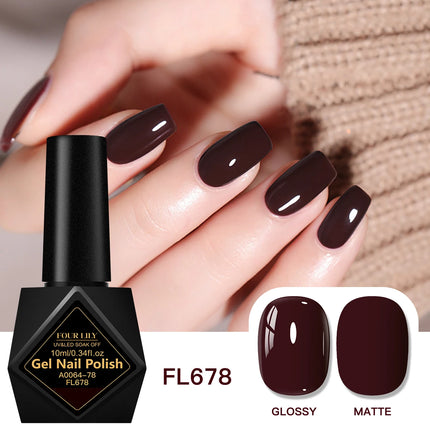 10ml Coffee Brown Gel Nail Polish HEMA TPO FREE Semi Permanent Soak Off UV Gel Varnish Nail Art Decoration Design Nail Supplies