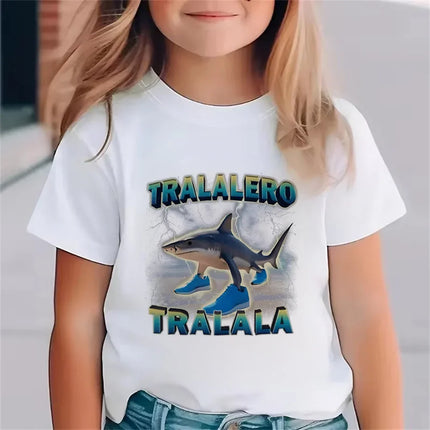 Children Unisex T-shirt Girl Boy Italian Brainrot Animals Kids Tung Tung Tung Sahur Short Sleeve Funny Meme Tee Summer Clothing