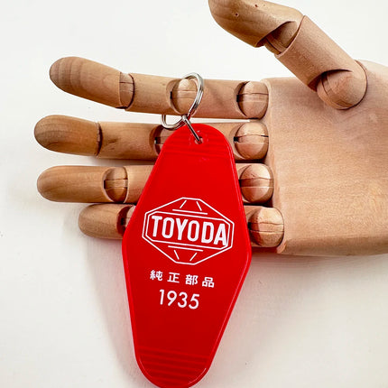 Japanese Retro Camping Style Toyoda Keychain Toyota Trend Fuji Subaru Car Interior Decoration Plate Pendant Keychain