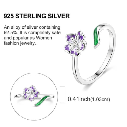 Adjustable Rings 925 Sterling Silver Mermaid Wing Dragon Sunflower Tulip Open Rings For Women Female Original Engagement Jewelry