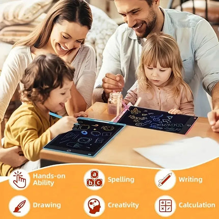 Lcd Writing Board, Liquid Crystal Drawing Board Suitable for Children - Colorful Cartoon Doodle Board, Erasable and Reusable, Portable