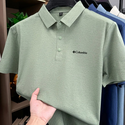2026 New Columbia Style  Men's  Polo Shirt Quick Dry Breathable  business Short Sleeve Summer Casual Sports Wear Golf T-Shirt 