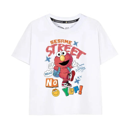 Sesame Street Cookie Monster Print Kids T-shirt Summer Casual Cotton Short Sleeve Boys Girls Cartoon Tee