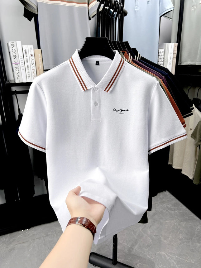 100% pure cotton men's high-end brand short sleeved polo shirt summer fashion hot selling embroidered golf top casual T-shirt