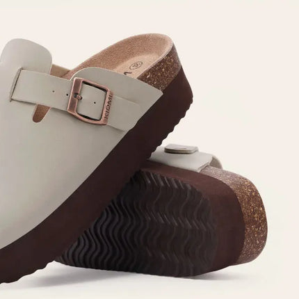 Kidmi New Women Clogs Men Clogs Suede Slippers Fashion Cork Footbed Leather Slippers Classic Mules Soft Antiskid House Slippers