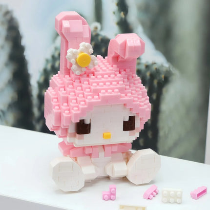 99 style SANRIO Hello Kitty Building Blocks Cartoon Figures Kuromi Bricks My Melody Children's Assembly Toys Cinnamoroll Gift