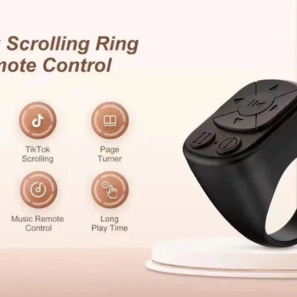 Mobile Phone Video Remote Control Button Mini Fingertip Ring Remote Control Blutooth 5.3 Scrolling Fingertip Controller Page