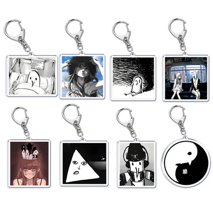 Goodnight Punpun Oyasumi Punpun Key Chain Keychains Ring for Accessories Bag Graffiti Pendant Keyring Jewelry Fans Gifts