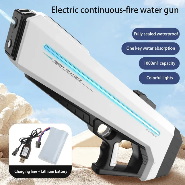 High-Pressure Water Gun Toys Powerful Electric Shooting Automatic Spray Water Absorption Outdoor Beach Pool Toy For Boys Kids
