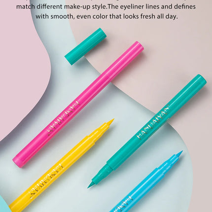12 color rainbow DIY colored eyeliner is not easy to smudge matte eyeliner pen