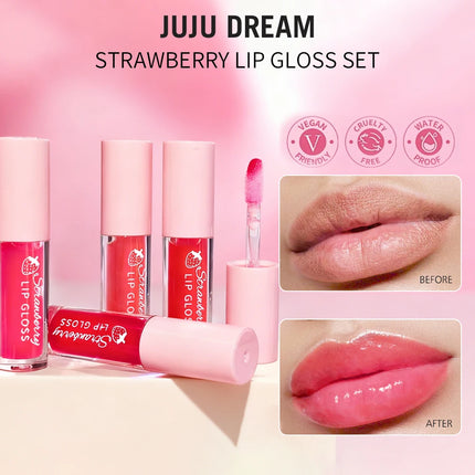 6PCS Soft  Luminous Hydrating Texture, Long-Lasting Moisturizing Pigmented Lip Gloss, Natural Shimmer Finish,  Gift for Women