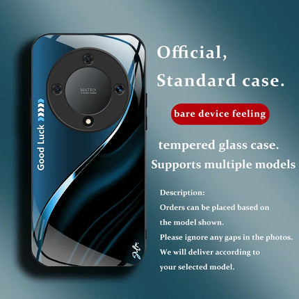 Hard Tempered Glass Case For Honor X9d Magic 8 Lite Protective Cover Gradient Color Back Shell Fundas