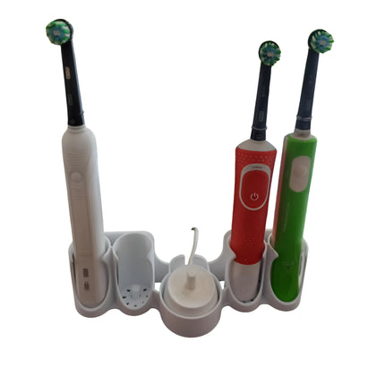 Electric Toothbrush Holder Compatible with Oral-B with Charger Storage Middle Slot for Organizing And Storing Toothbrushes
