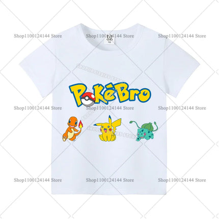 T-shirts for Men Women Anime Cartoon Pokemoned Fashion Couple Short Sleeved Shirt Male Female Summer Cotton Top Adults Clothes
