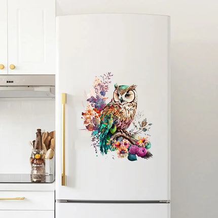 M417 Cute Cartoon lucky owl Wall Sticker Children's Room Decoration toilet Refrigerator Home Decals Sticker