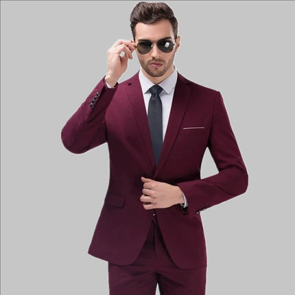 Suits For Men Wedding 2 Pieces Set Elegant Jackets Pants  Blazers Slim Fit Formal Outfit Fashion Business Classic 2025 Costume