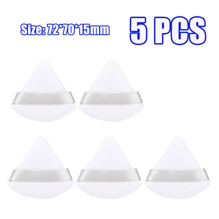 1-60pcs Triangle Velvet Powder Puff Soft Washable Sponge Black Pink Cosmetic Puffs Loose Powder Facial Beauty Makeup Accessories