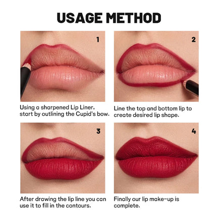 Waterproof Matte Lipliner Pencil Red Contour Tint Lipstick Long Lasting Non-stick Cup Moisturising Lips Makeup 12 Colors