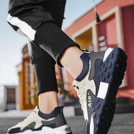 Men's Spring New Sport Shoes Casual Classic Trendy Thick Bottom Leisure Shoes Breathable Microfiber Upgraded Spring Autumn