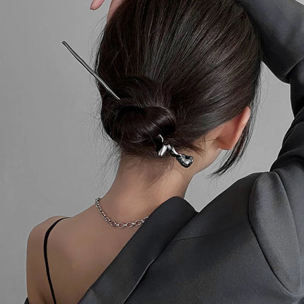 New Metal Hairpins Luxury  Women Hair Clip Pins Red Flower Hair Stick Hairstyle Design Tool Hair Accessories Gifts