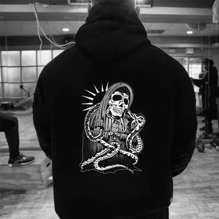 2025 unisex high-quality Santa Claus death hooded sweatshirt, trendy and fashionable, versatile vintage classic sportswear.