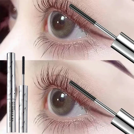 Steel Tube Mascara-Special Spiral Brush,Waterproof LongLasting Silk Fiber Mascara,keep Each Eyelash Curled for aLong Time Makeup