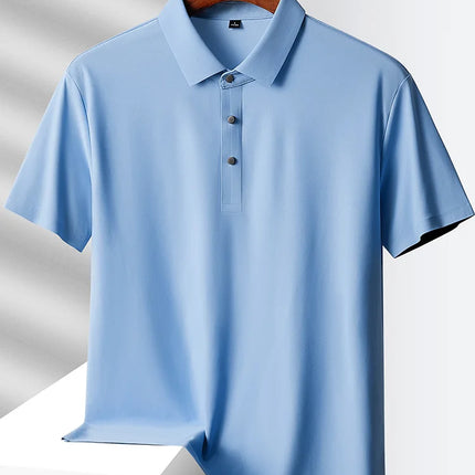 Selected popular nylon fabric, dad's summer clothing, middle-aged men's short sleeved T-shirt, summer ice silk quick drying, mid