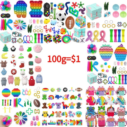 5PCS Kawaii Fidget Toys Decompression Soft Squeeze Toy Push Bubble Sensory Toys Christmas Gift For Children And Adult