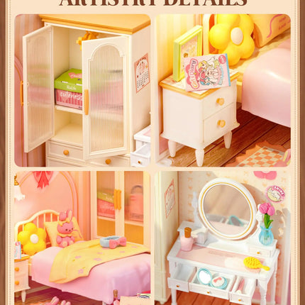 Robotime Rolife 3D Puzzle Model Super Store Series Lovely Pink Bedroom Plastic DIY Miniature House Kit Building Blocks Kits