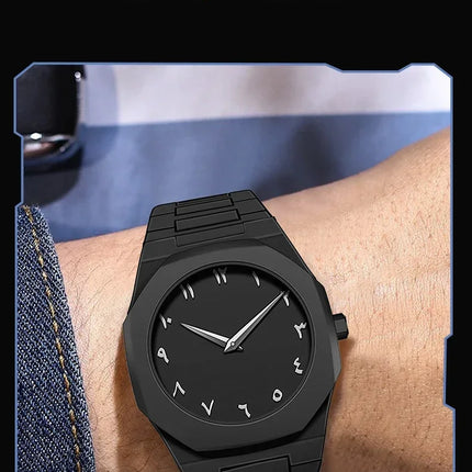 Men's Casual Lightweight Sports Business Watch Minimalist Design Plastic Strap Quartz Wristwatch