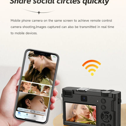 5K Professional Digital Camera Wide Angle Digital Zoom 64MP Camcorder Photography 3 Inch Screen Vlog Video Recorder WIFI Webcam