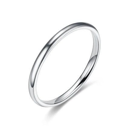Freeteeme Punk 2mm/4mm/6mm/8mm Wide Simple Rings for Women Men Stainless Steel Smooth High Polished Wedding Finger Rings Jewelry