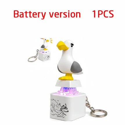 Funny Screaming Chicken Keychain Sound Light Press Button Stress Relief Fidget Toy Cute Bag Pendant Novelty Gift