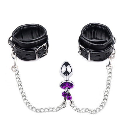 Thierry  Anal Plug to Wrist Kit Bondage Bdsm Restraints Fetish Handcuffs Adult Games Product Sex Toys for Women Men
