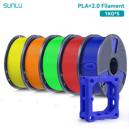 SUNLU 5KG PLA Plus 2.0 3D Printer Filament 1.75mm 1000g Spool (2.2lbs) Neatly Arranged No Knot Filament Fit Most FDM Printer