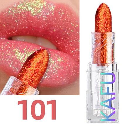 Multi-color Glitter Lipstick Beauty Girl Diamond Waterproof Lip Tint Long Lasting Shimmer Lip Makeup Red Rose Pearlescent  Lip