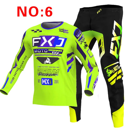 motocross child set Motorcycle jersey and pants kids clothing big boy girl Youth mx gear set Customized Number Nameracing suit