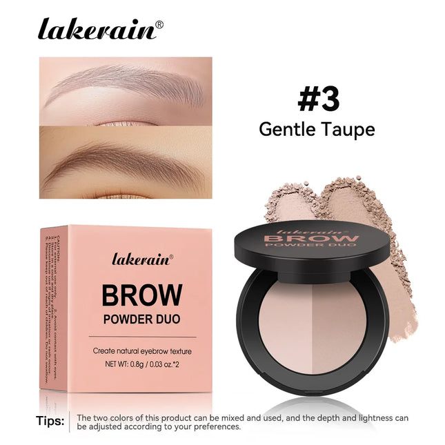2-Color Eyebrow Powder Palette With Mirror Waterproof Natural Color Rendering Matte Brown Eyebrow Powder Long Lasting Makeup